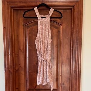 Pink Floral Sleeveless Romper